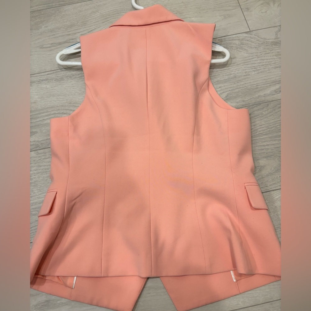 White House Black Market Peach Double-Breasted Vest - Picture 4 of 6